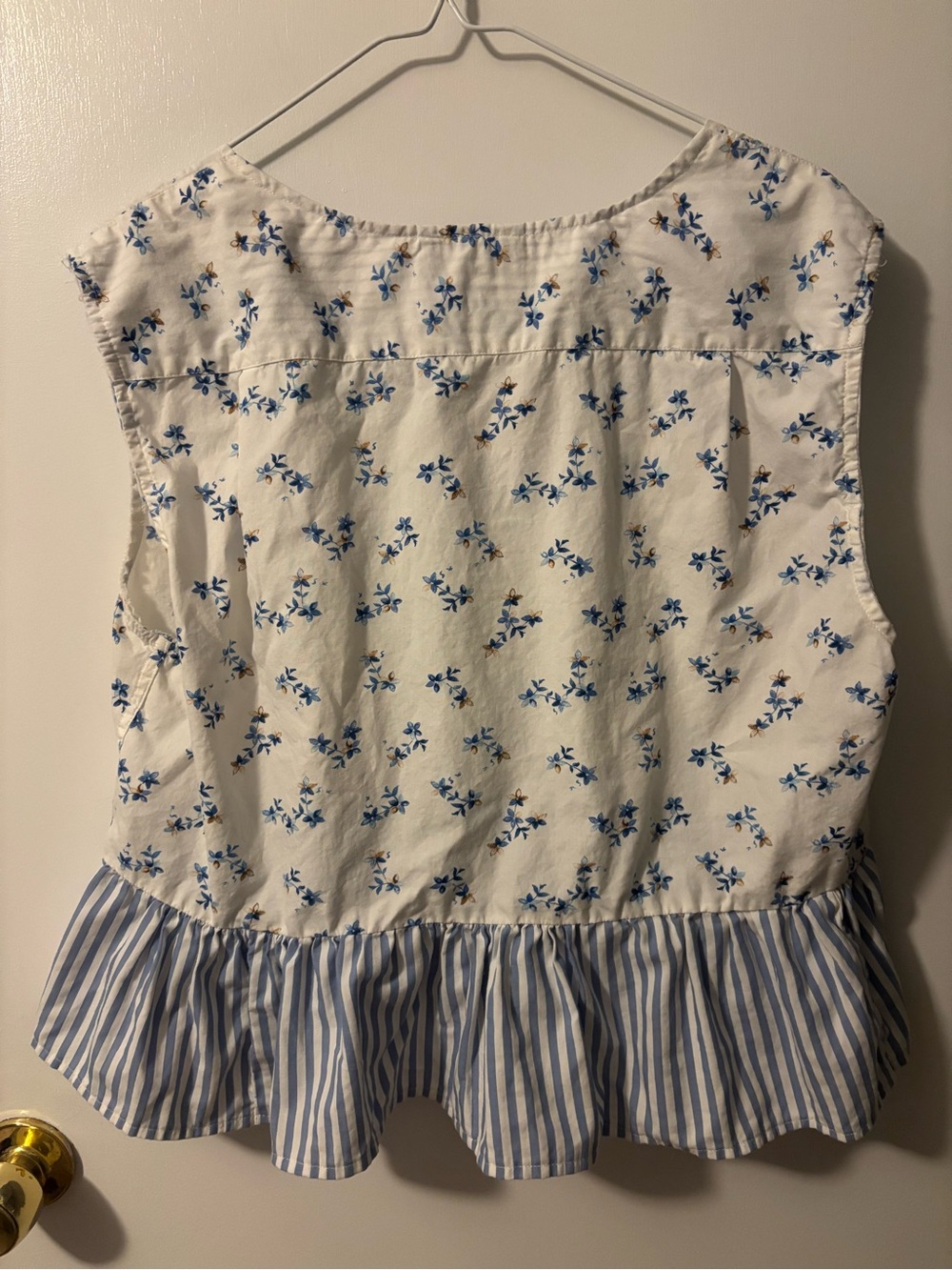 Handmade Alvina's Farm Cottagecore Coquette Floral Button-Front Peplum Top XL - Picture 4 of 4